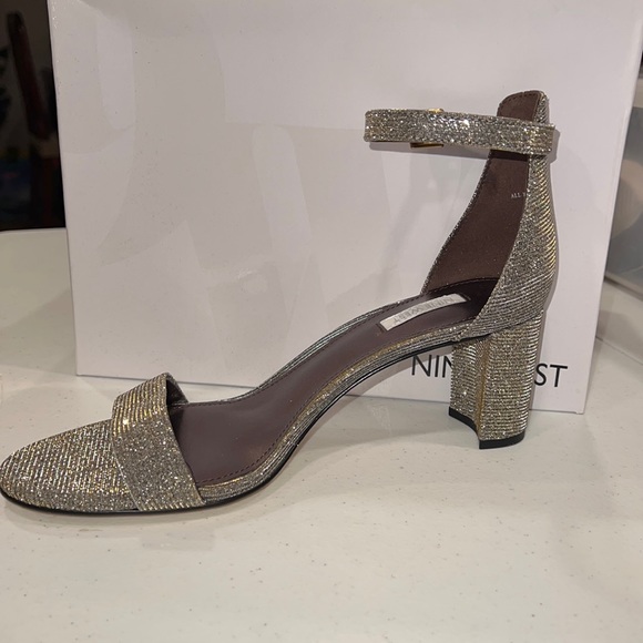 NYE BNWB Sparkle Nine West Pruce Block Heels. Size 10 - Picture 3 of 7